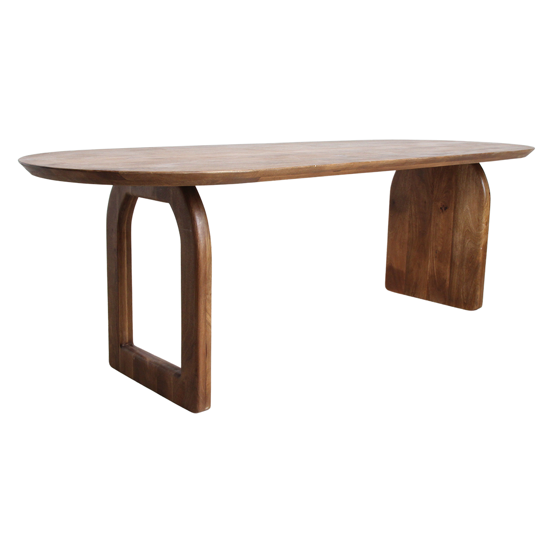 Bullnose eettafel bruin mix onderstel