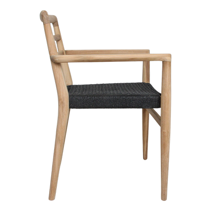 Verano teakhouten tuinstoel met armleuning - Zwart