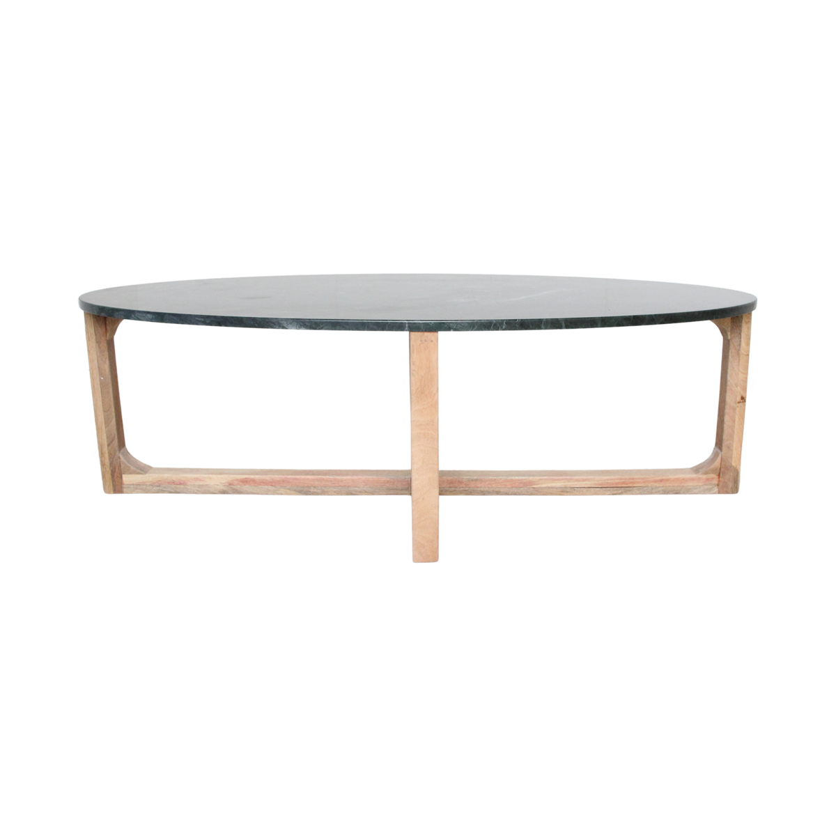 Ovale marmeren salontafel - Groen - 120x60x38 cm