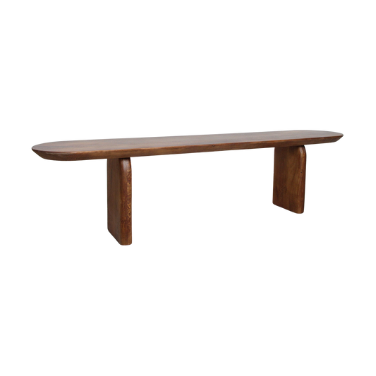 Bullnose eetkamerbank bruin