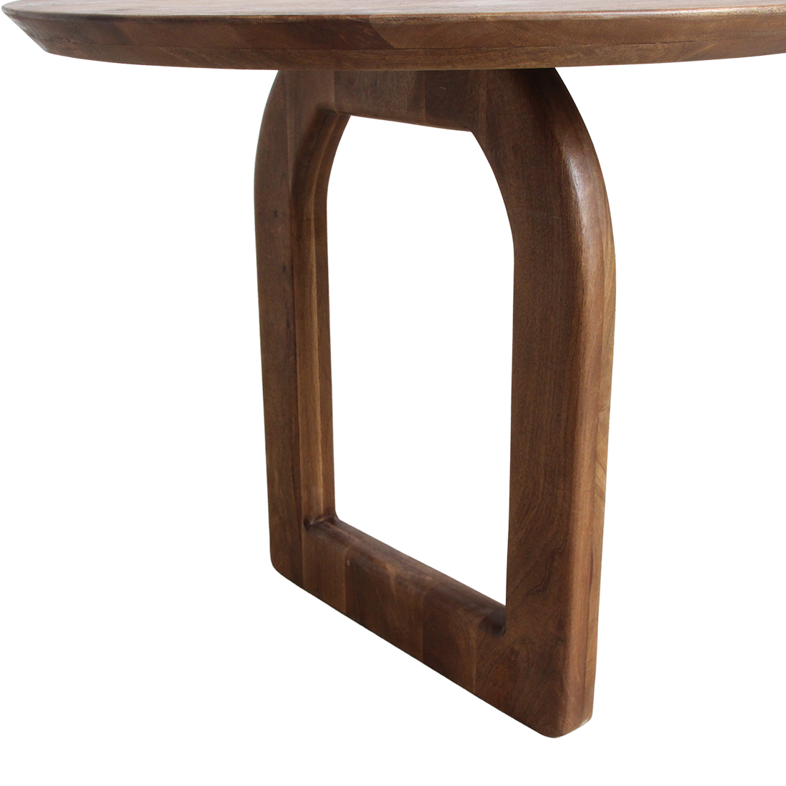 Bullnose eettafel bruin open onderstel