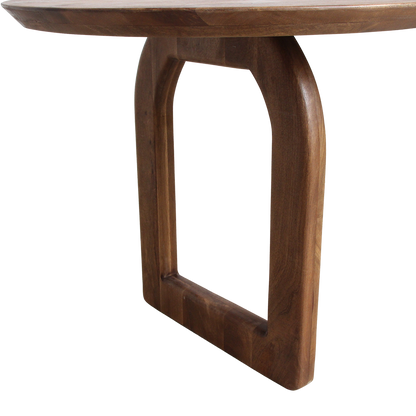 Bullnose eettafel bruin open onderstel