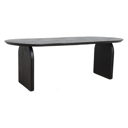 Bullnose eettafel zwart gesloten onderstel