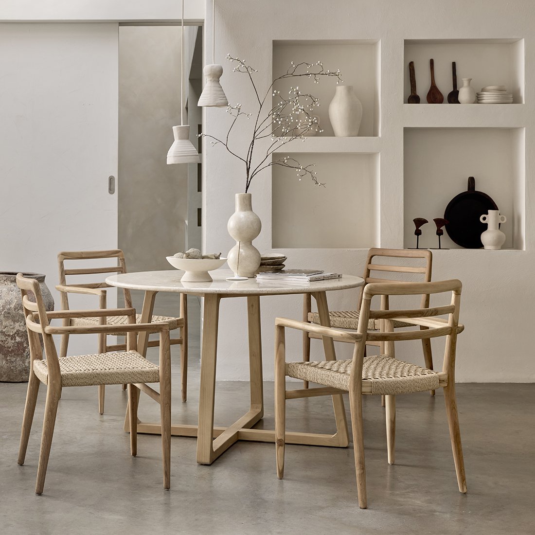Infinity ronde marmeren eettafel 120 cm