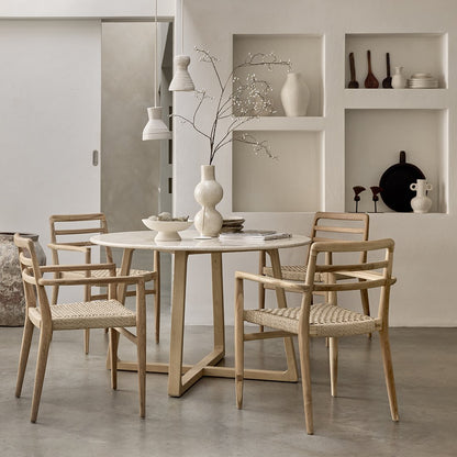 Infinity ronde marmeren eettafel 120 cm
