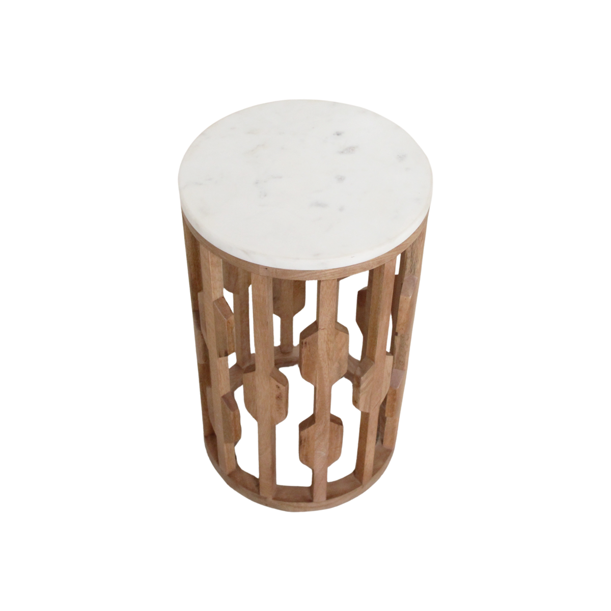 Atjeh bijzettafel marmer wit - 40x40x50 cm