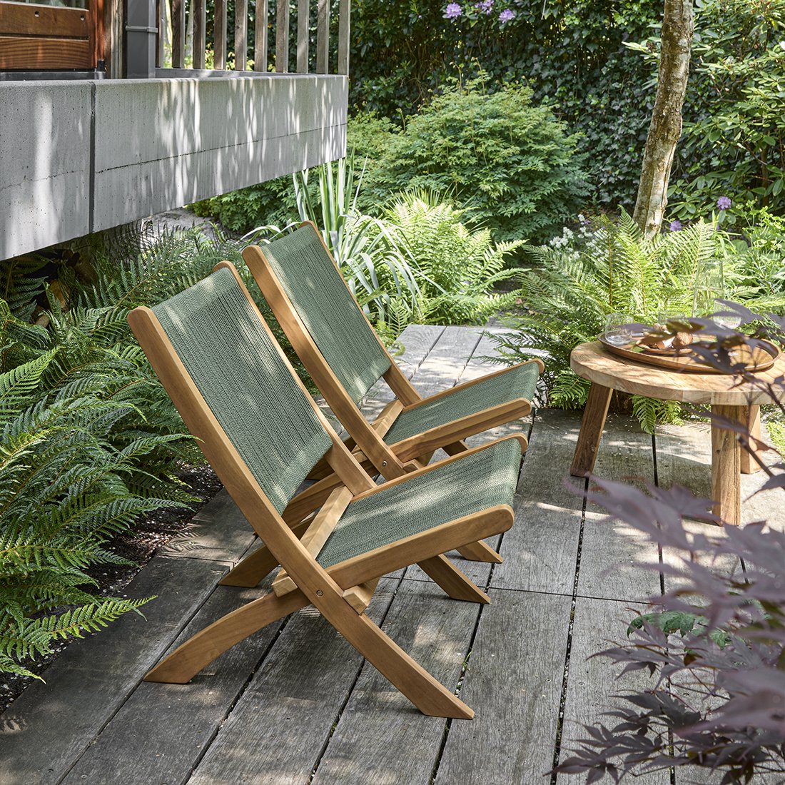 Rope opvouwbare loungestoel groen