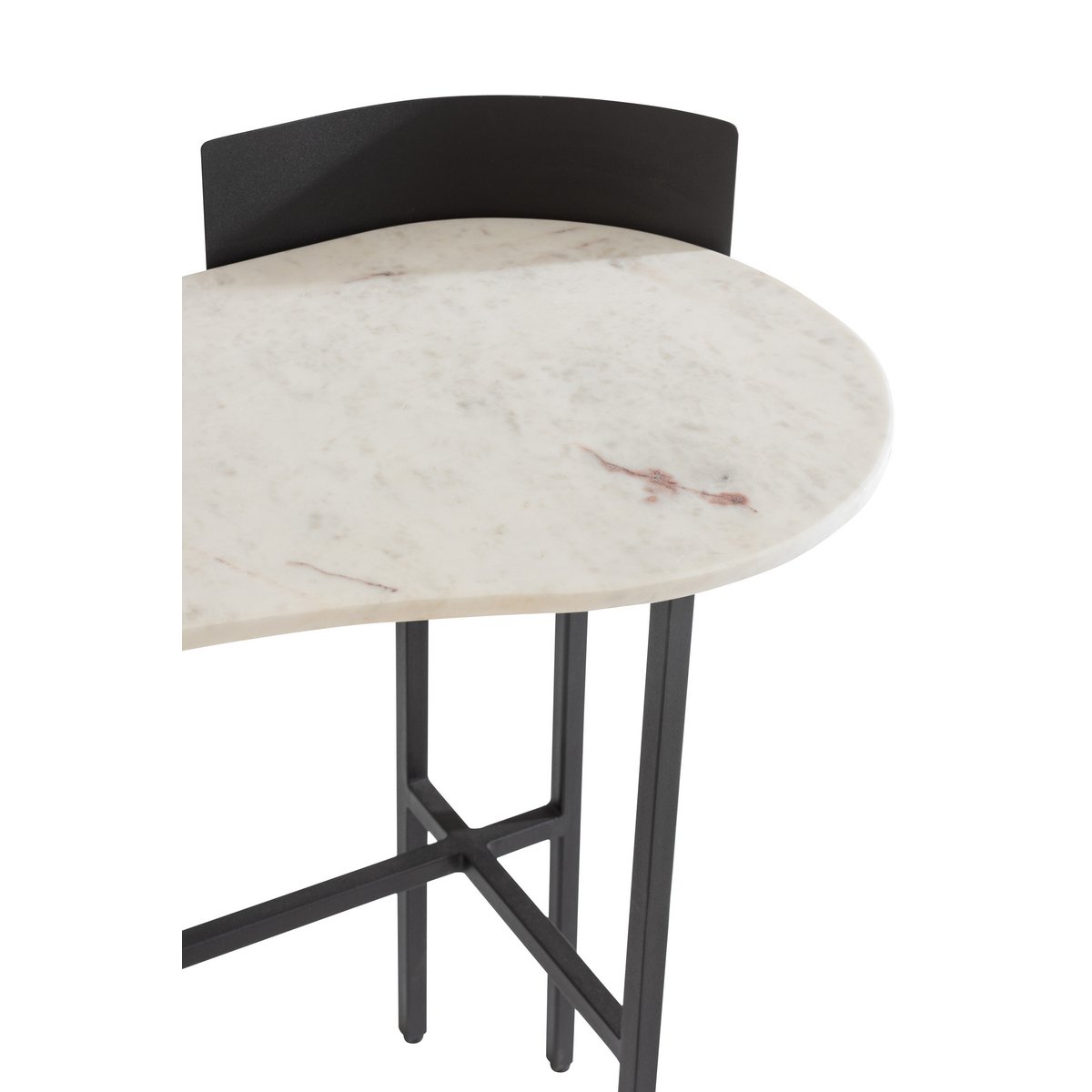 J-Line console Marmer - steen/ijzer - wit/zwart
