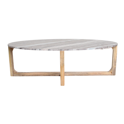 Ovale marmeren salontafel - Fantasy bruin - 120x60x38 cm