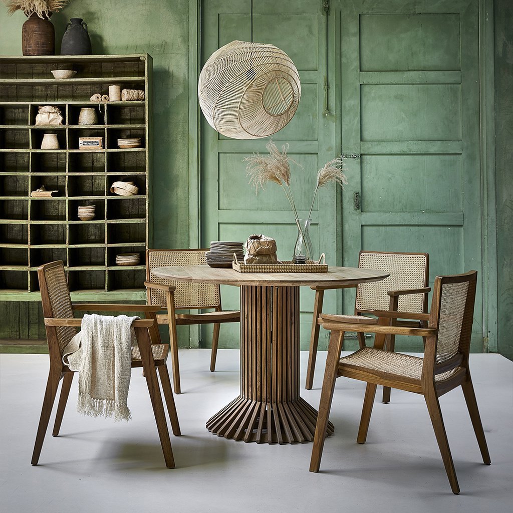 Eiffel teakhouten ronde tafel
