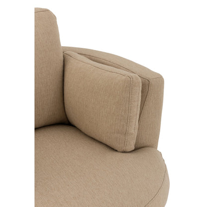 J-Line Loungestoel Swiv Hout/Textiel Beige