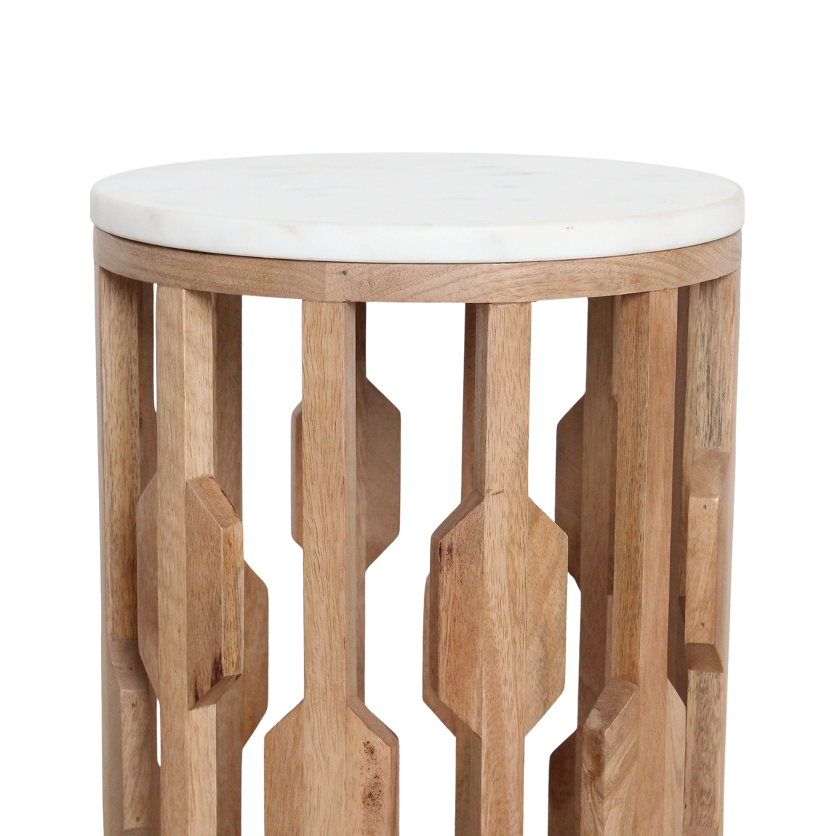 Atjeh bijzettafel marmer wit - 40x40x50 cm