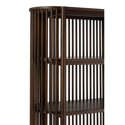 J-Line Rek Conie 5 Planken Mango Hout Donker Bruin