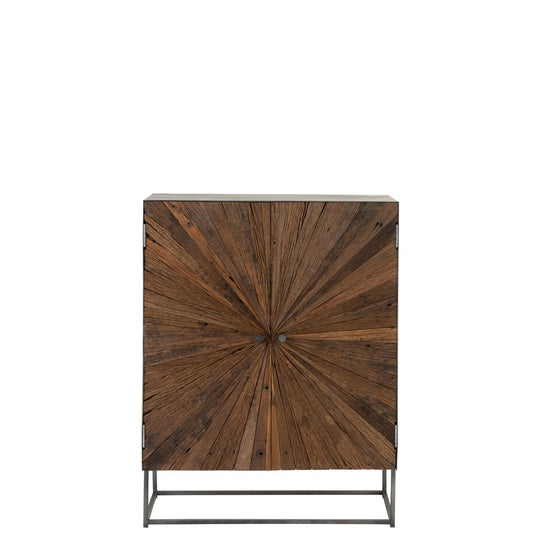 J-Line Kast Shanil 2 Deuren Hout/Ijzer Naturel/Grijs