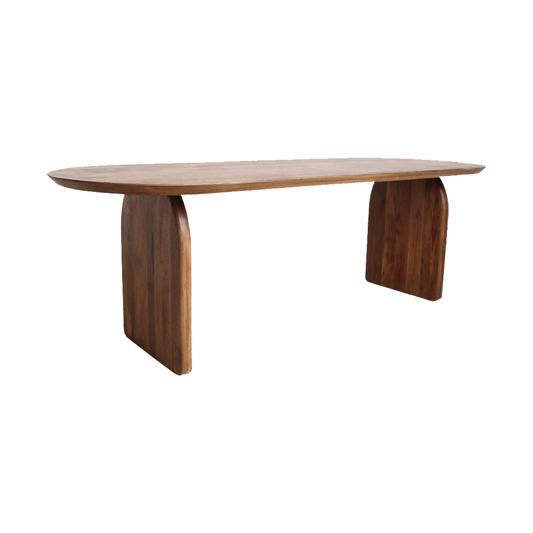 Bullnose eettafel bruin gesloten onderstel
