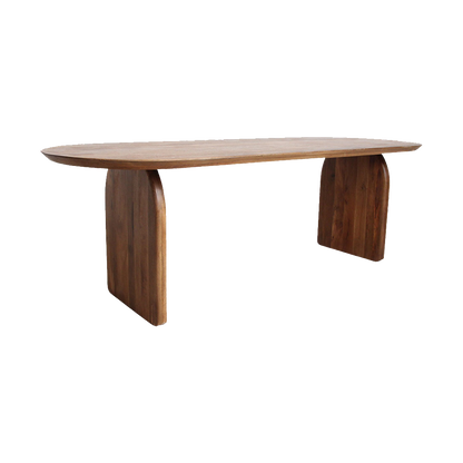 Bullnose eettafel bruin gesloten onderstel