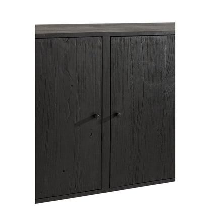 J-Line Molly Rotan kast - 3 deuren - hout - zwart