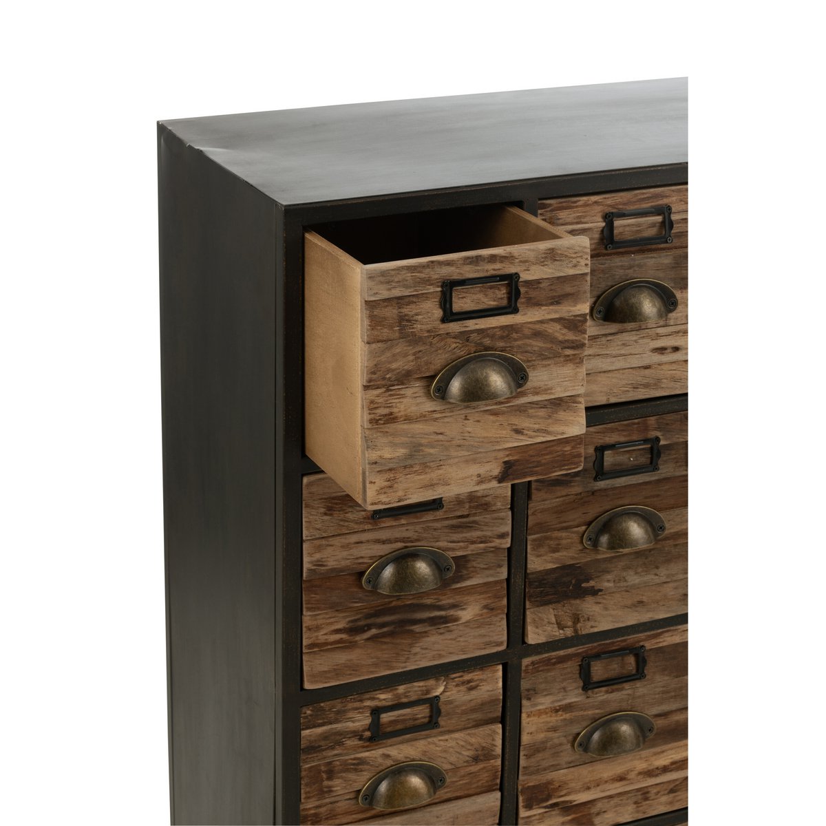 J-Line Kast 16 Schuiven Hout/Metaal Bruin