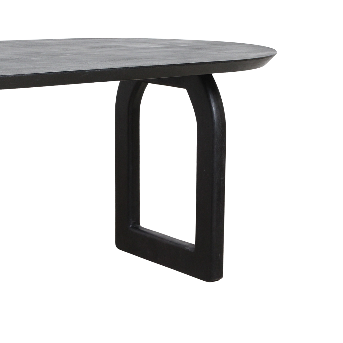 Bullnose eettafel zwart mix onderstel