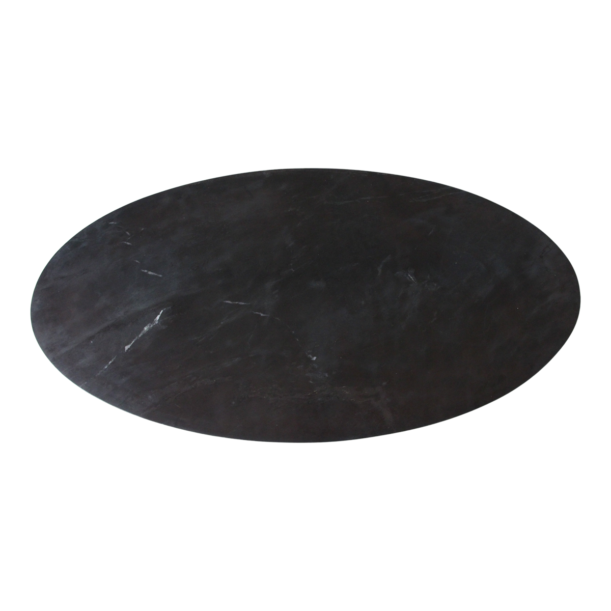 Ovale marmeren salontafel - zwart - 120x60x38 cm