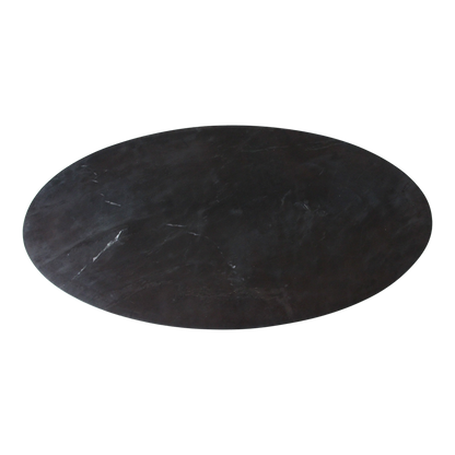 Ovale marmeren salontafel - zwart - 120x60x38 cm