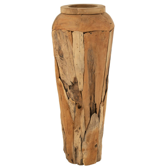 J-Line vaas Teakhout - naturel - large - 115 cm hoog