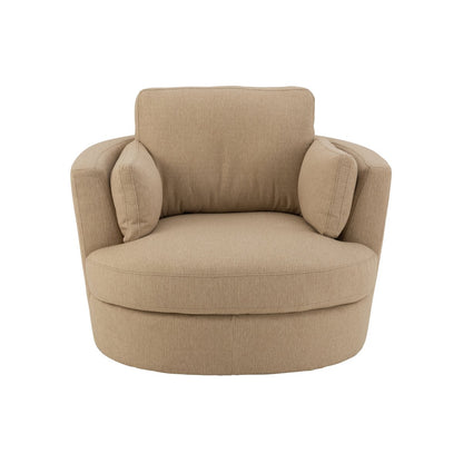 J-Line Loungestoel Swiv Hout/Textiel Beige