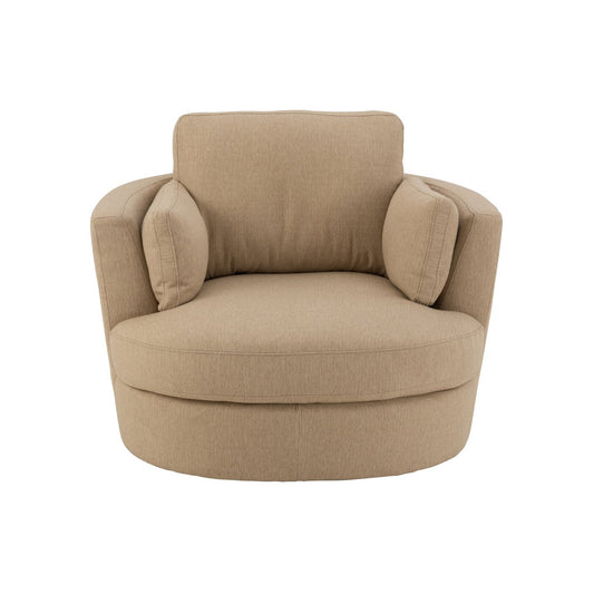 J-Line Loungestoel Swiv Hout/Textiel Beige