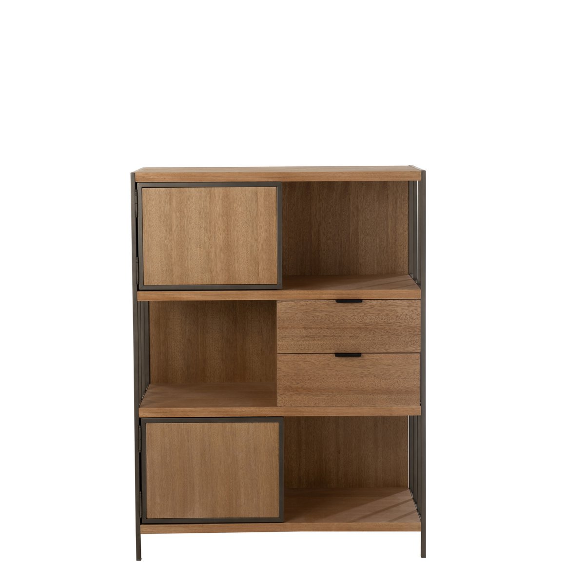 J-Line Compartimenten kast - hout/ metaal - naturel