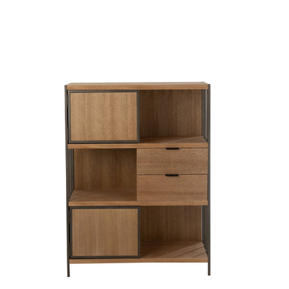 J-Line Compartimenten kast - hout/ metaal - naturel