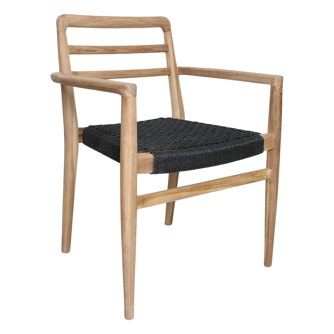 Verano teakhouten tuinstoel met armleuning - Zwart