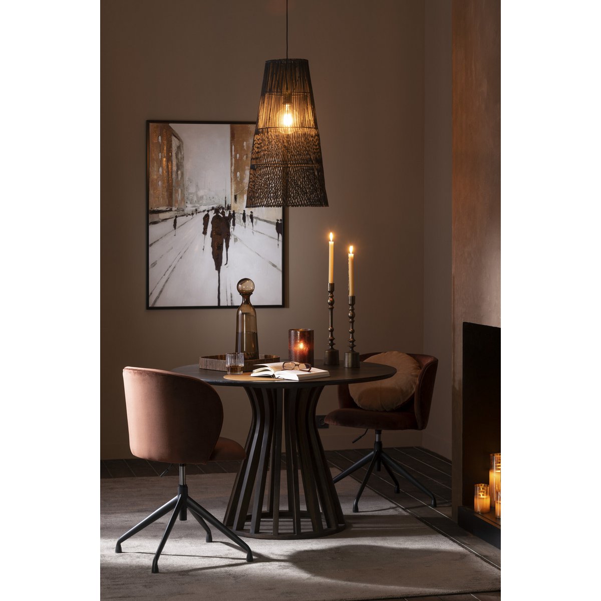 J-Line tafel Connie - hout - donkerbruin