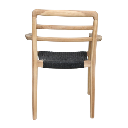 Verano teakhouten tuinstoel met armleuning - Zwart