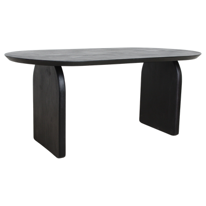 Bullnose eettafel zwart gesloten onderstel