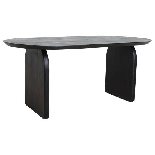Bullnose eettafel zwart gesloten onderstel