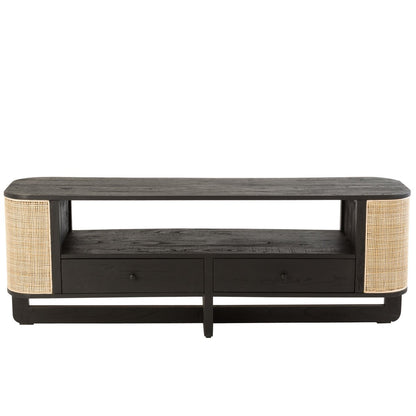 J-Line Molly TV kast - hout - naturel/ zwart – woonaccessoires