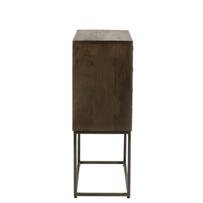 J-Line Kast Pino Metaal/Mangohout Bruin/Grijs