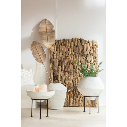 J-Line vaas Large Chad - papier mache/karton - wit - 68 cm hoog