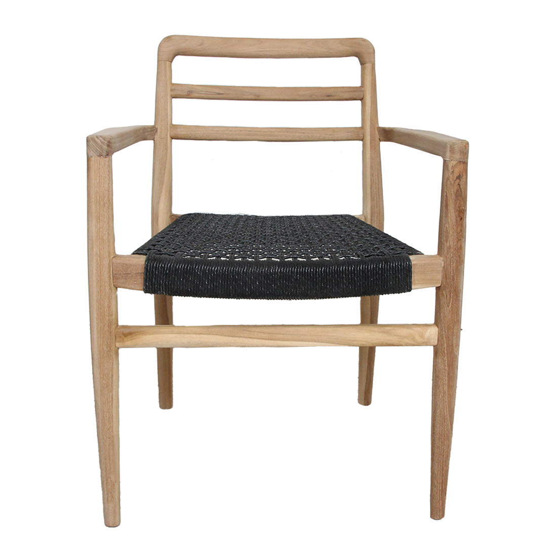 Verano teakhouten tuinstoel met armleuning - Zwart