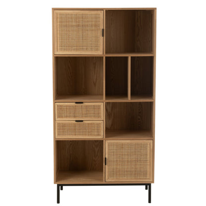 J-Line Kast Vakken Mdf/Metaal Naturel/Zwart