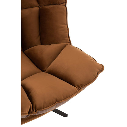 J-Line Stoel Relax Kussen Op Frame Textiel/Metaal Bruin