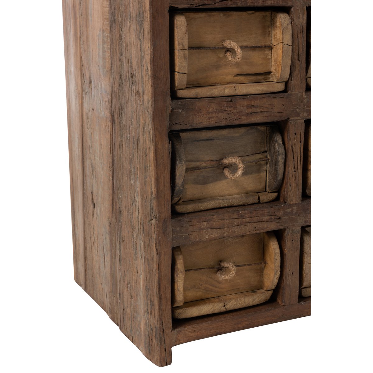 J-Line Kast 12 Laden Brut Gerecycleerd Hout Bruin