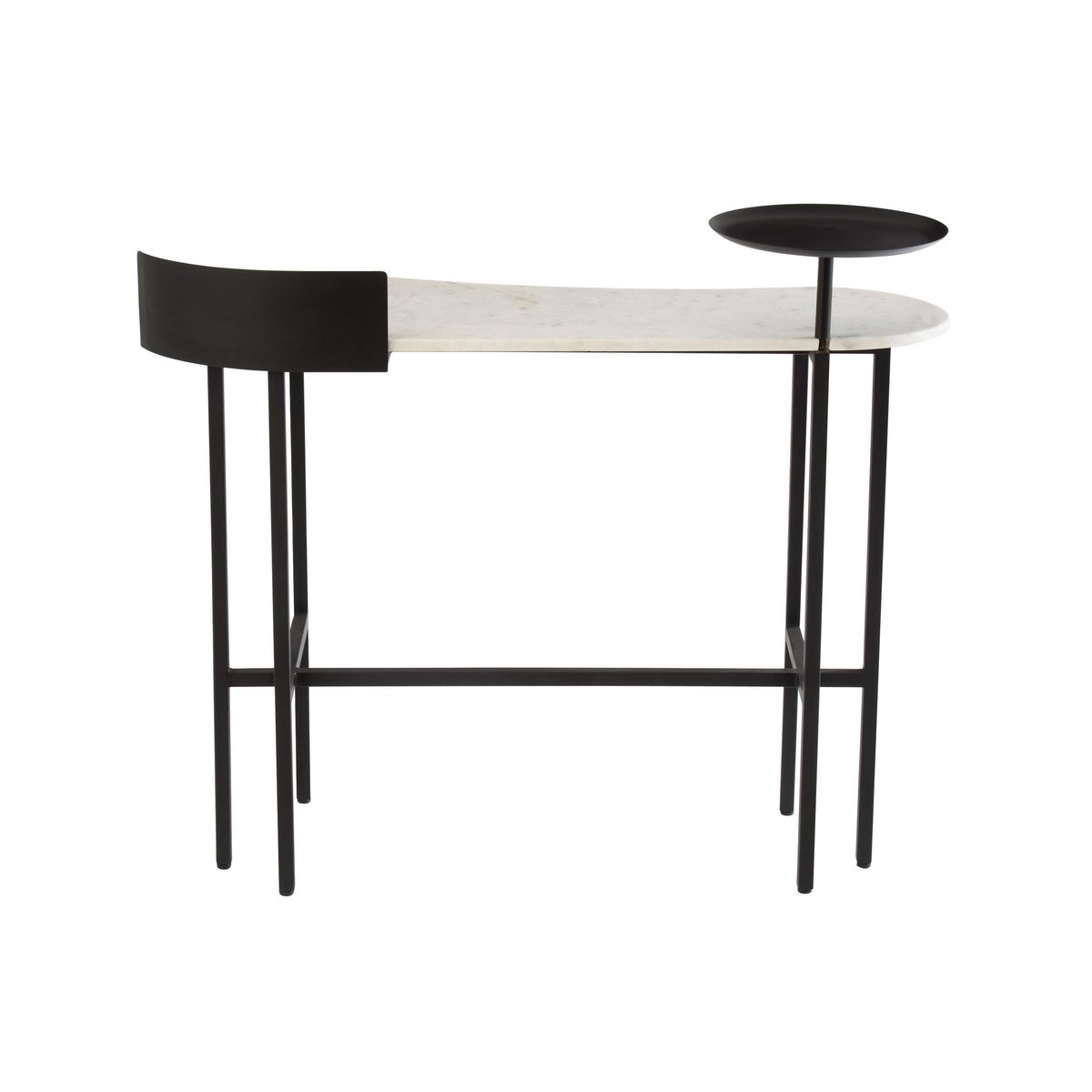 J-Line console Marmer - steen/ijzer - wit/zwart