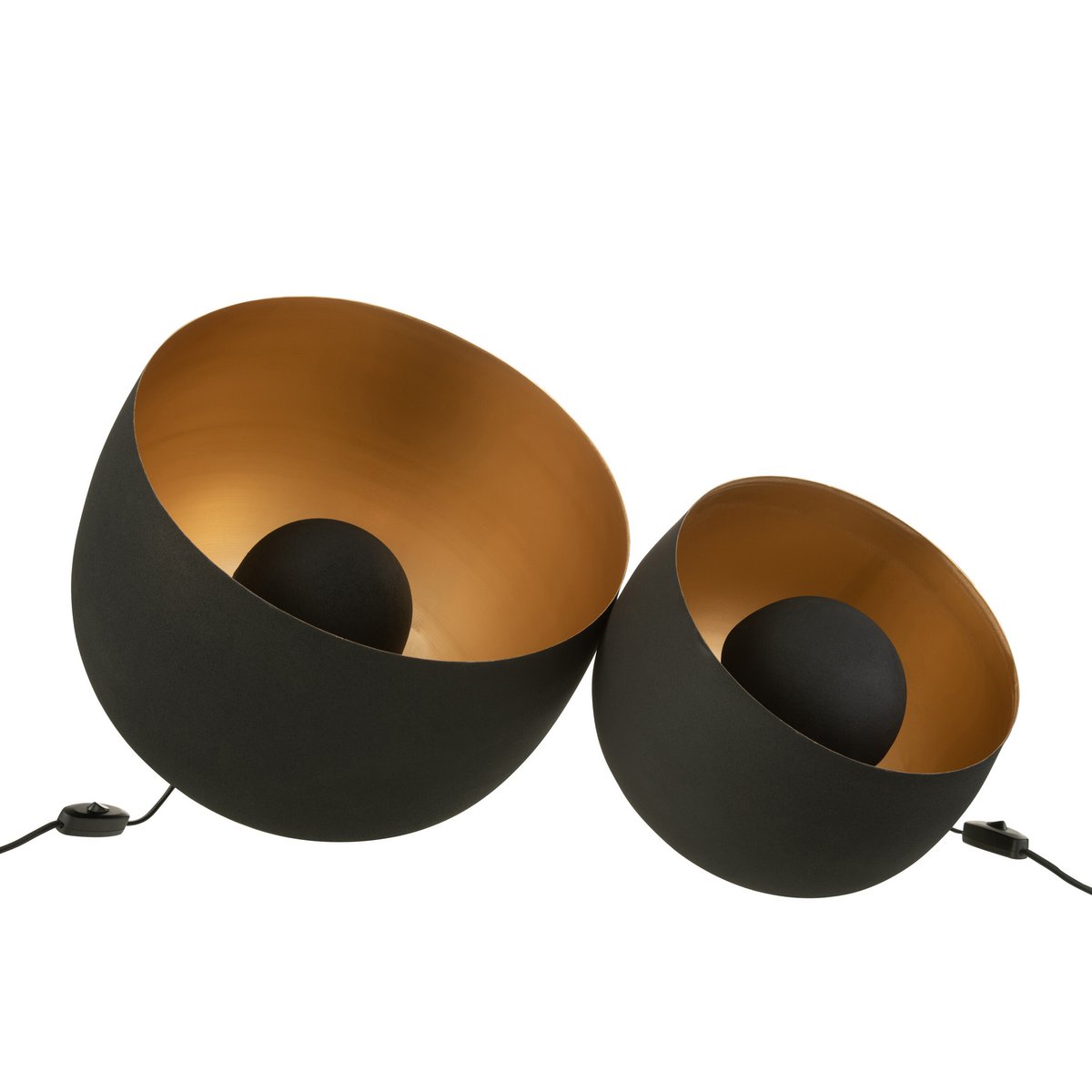 J-Line lamp Rond - metaal - zwart/goud - large