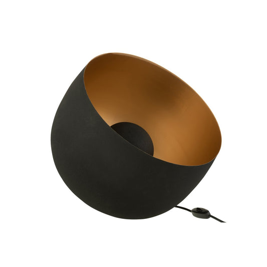 J-Line lamp Rond - metaal - zwart/goud - large
